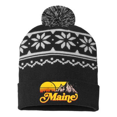 Mountains In Maine USA-Made Snowflake Beanie