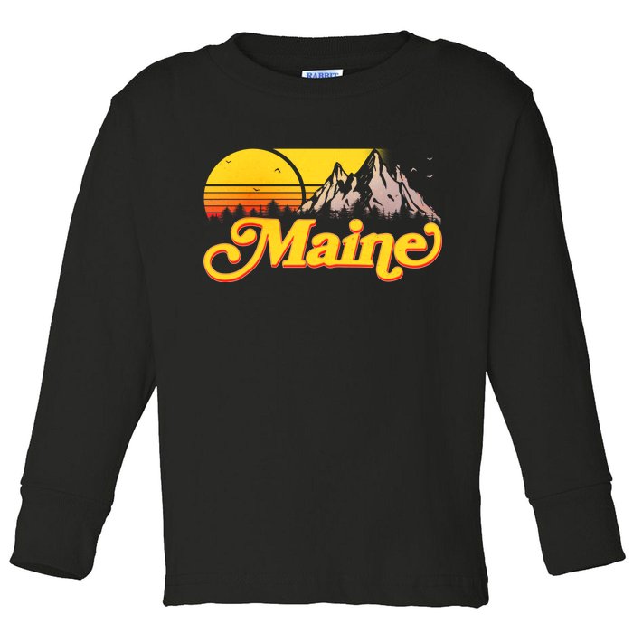 Mountains In Maine Toddler Long Sleeve Shirt