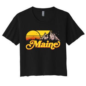 Mountains In Maine Women's Crop Top Tee