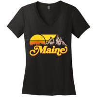 Mountains In Maine Women's V-Neck T-Shirt