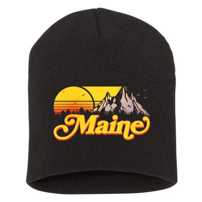 Mountains In Maine Short Acrylic Beanie