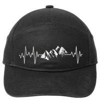 Mountains In My Heartbeat Pulse  7-Panel Snapback Hat