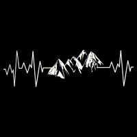 Mountains In My Heartbeat Pulse  7-Panel Snapback Hat