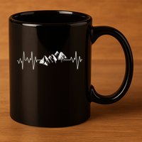 Mountains In My Heartbeat Pulse  11oz C Handle Ceramic Mug
