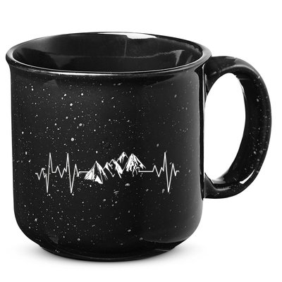 Mountains In My Heartbeat Pulse  15oz Campfire Ceramic Mug