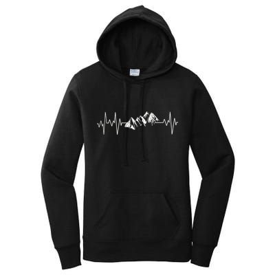 Mountains In My Heartbeat Pulse  Women's Pullover Hoodie