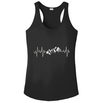 Mountains In My Heartbeat Pulse  Ladies PosiCharge Competitor Racerback Tank