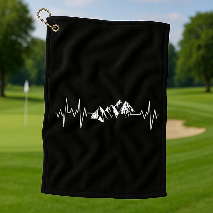 Mountains In My Heartbeat Pulse  Golf Towel