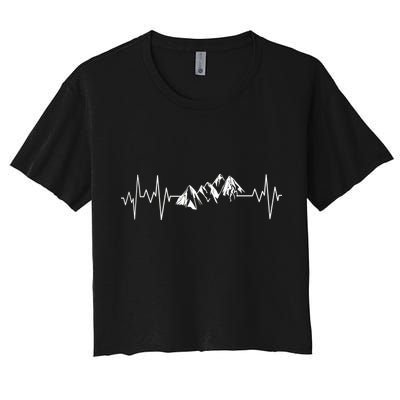 Mountains In My Heartbeat Pulse  Crop Top
