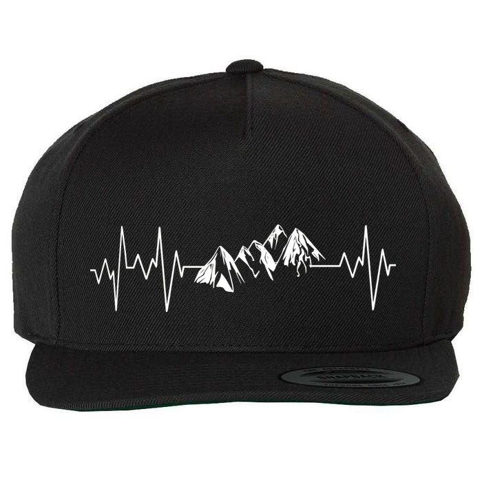 Mountains In My Heartbeat Pulse  Wool Snapback Cap