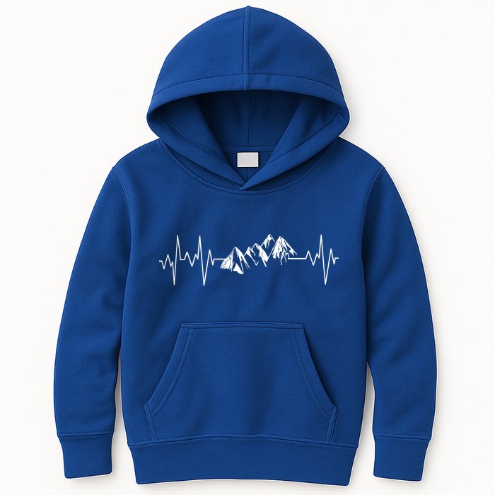 Mountains In My Heartbeat Pulse  Kids Hoodie
