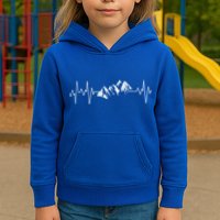 Mountains In My Heartbeat Pulse  Kids Hoodie