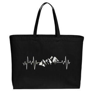 Mountains In My Heartbeat Pulse  Cotton Canvas Jumbo Tote