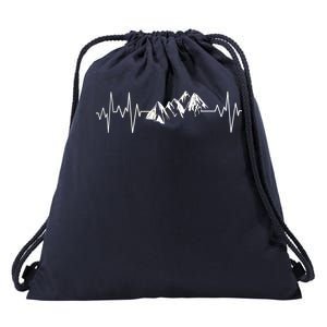 Mountains In My Heartbeat Pulse  Drawstring Bag