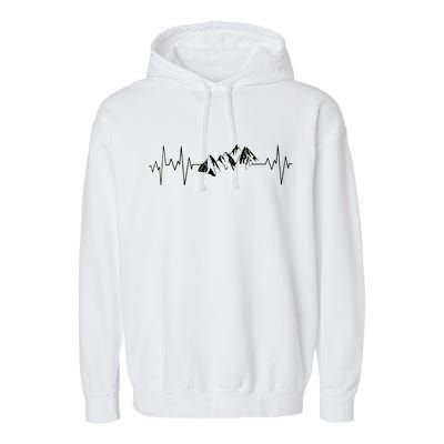 Mountains In My Heartbeat Pulse  Garment-Dyed Fleece Hoodie