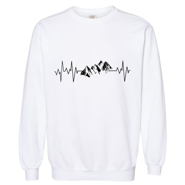 Mountains In My Heartbeat Pulse  Garment-Dyed Sweatshirt