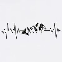 Mountains In My Heartbeat Pulse  Garment-Dyed Sweatshirt