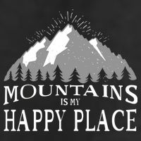 Mountains Is My Happy Place 7 Panel Mesh Trucker Snapback Hat