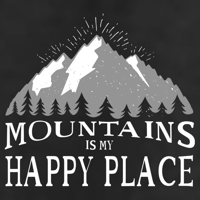 Mountains Is My Happy Place 7 Panel Mesh Trucker Snapback Hat