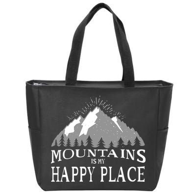 Mountains Is My Happy Place Zip Tote Bag
