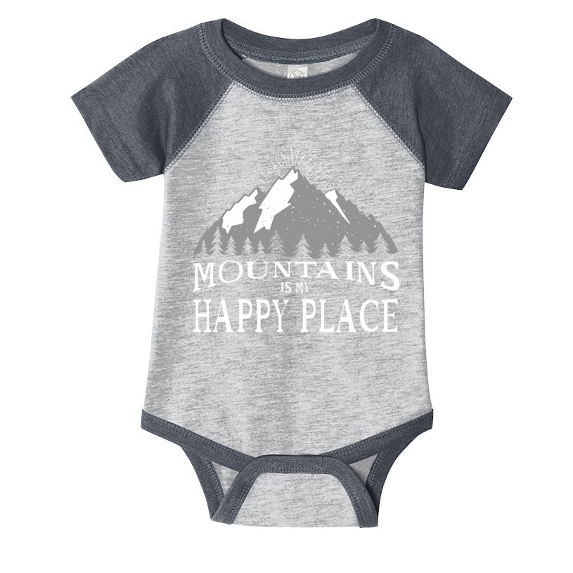 Mountains Is My Happy Place Infant Baby Jersey Bodysuit