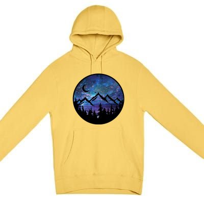 Mountains Star Night Sky Premium Pullover Hoodie