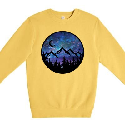 Mountains Star Night Sky Premium Crewneck Sweatshirt