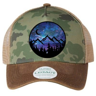 Mountains Star Night Sky Legacy Tie Dye Trucker Hat