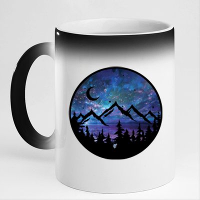 Mountains Star Night Sky 11oz Black Color Changing Mug