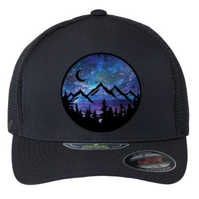 Mountains Star Night Sky Flexfit Unipanel Trucker Cap