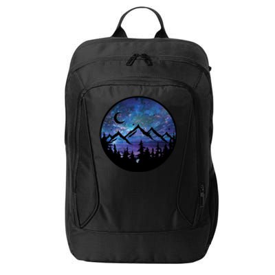 Mountains Star Night Sky City Backpack