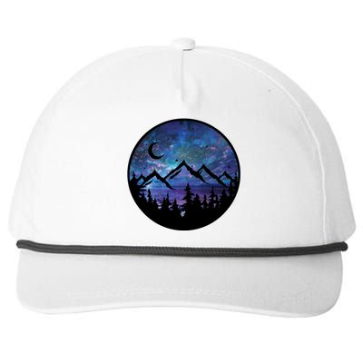 Mountains Star Night Sky Snapback Five-Panel Rope Hat