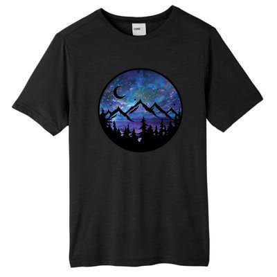 Mountains Star Night Sky Tall Fusion ChromaSoft Performance T-Shirt