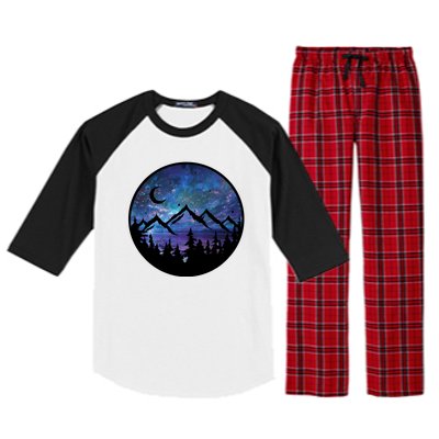 Mountains Star Night Sky Raglan Sleeve Pajama Set