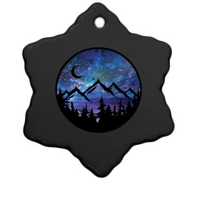 Mountains Star Night Sky Ceramic Star Ornament