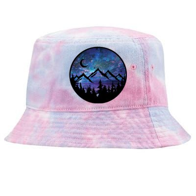 Mountains Star Night Sky Tie-Dyed Bucket Hat