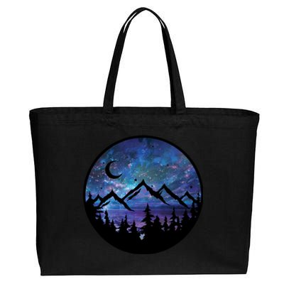 Mountains Star Night Sky Cotton Canvas Jumbo Tote