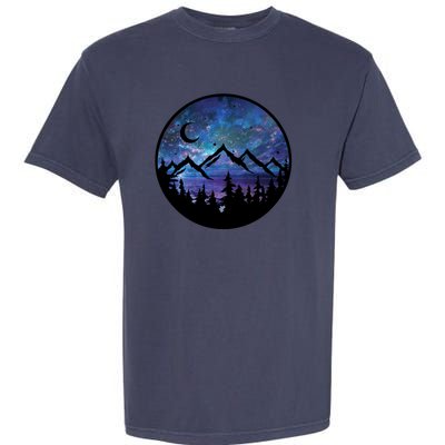 Mountains Star Night Sky Garment-Dyed Heavyweight T-Shirt