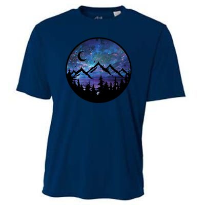 Mountains Star Night Sky Cooling Performance Crew T-Shirt