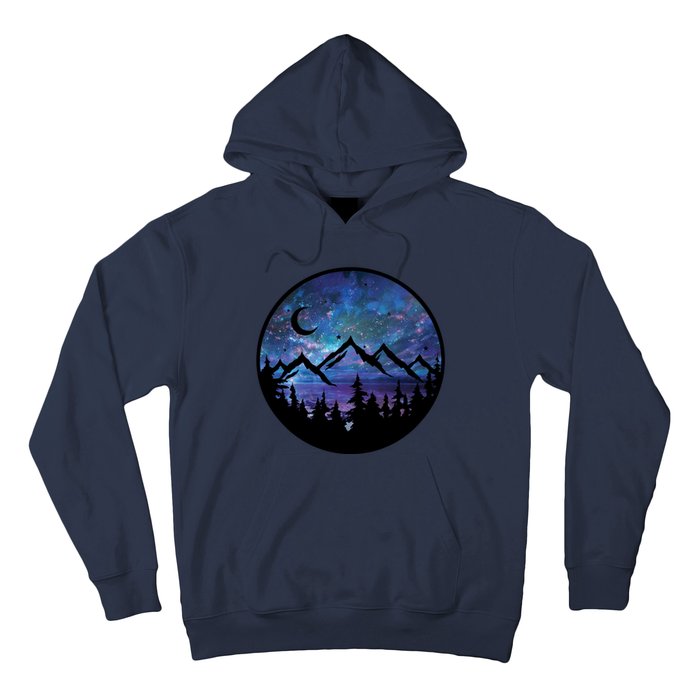 Mountains Star Night Sky Hoodie