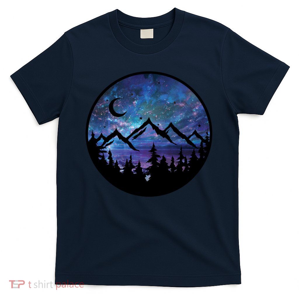 Mountains Star Night Sky T-Shirt