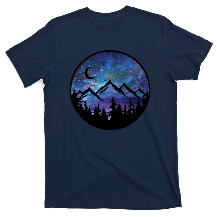 Mountains Star Night Sky T-Shirt