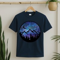 Mountains Star Night Sky T-Shirt