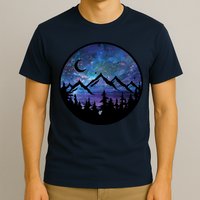 Mountains Star Night Sky T-Shirt