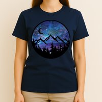 Mountains Star Night Sky T-Shirt