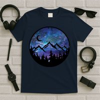 Mountains Star Night Sky T-Shirt