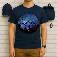 Mountains Star Night Sky T-Shirt