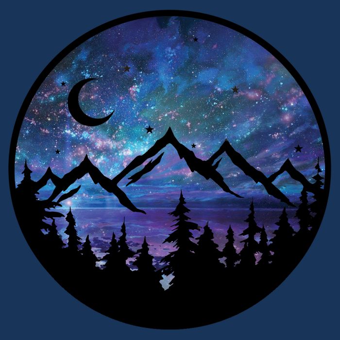 Mountains Star Night Sky T-Shirt