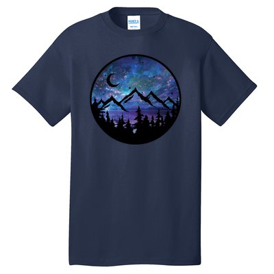 Mountains Star Night Sky Tall T-Shirt