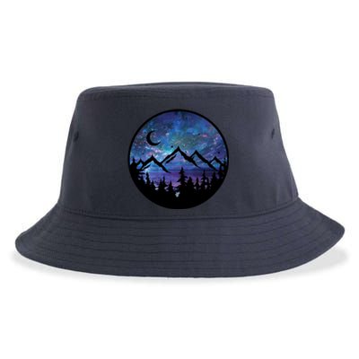 Mountains Star Night Sky Sustainable Bucket Hat